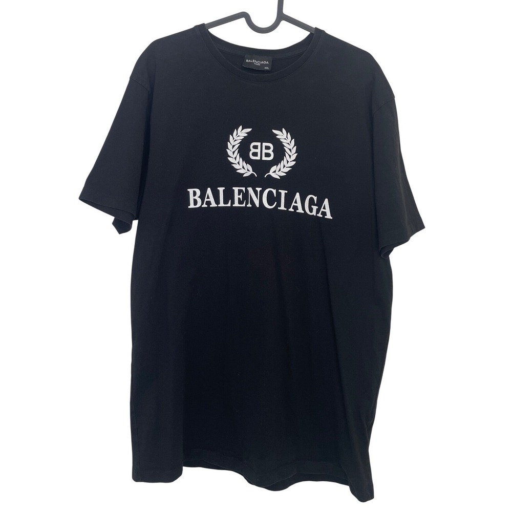 Balenciaga T-Shirt BB Laurel Logo Couture Black XXL
